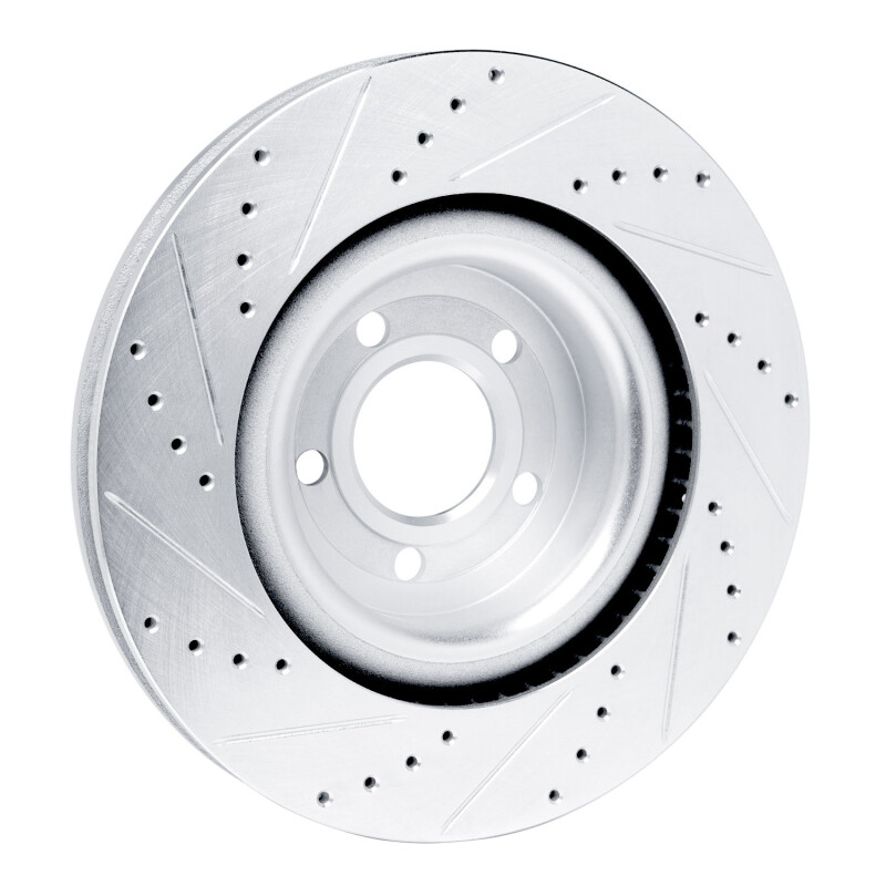 Ford Explorer Brake Rotor (1) - Front Right - R1 Concepts - Drilled & Slotted - Silver - `20-`25